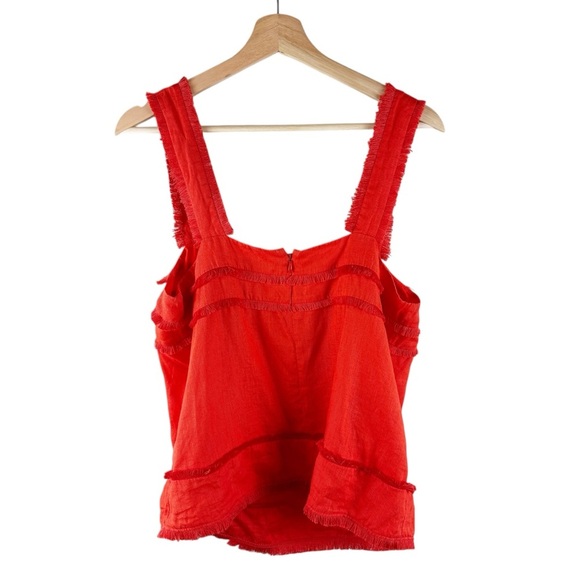 J.Crew Fringe Linen Square Neck Tank Top Size 10 - Picture 6 of 9